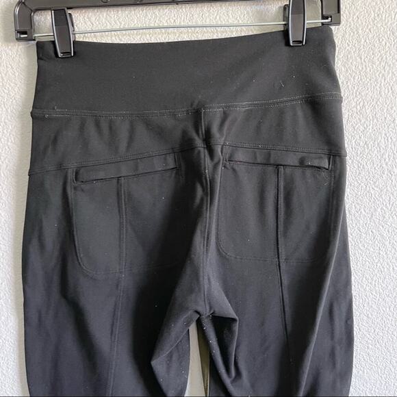 Athleta Highline Hybrid Ankle Tight Dark Green Black Leggings - Picture 6 of 12